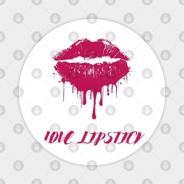 Love lipstick drippy hoodies dripping design Magnet by Maroon55